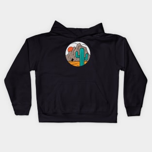 Retro Sunset Desert Landscape Kids Hoodie